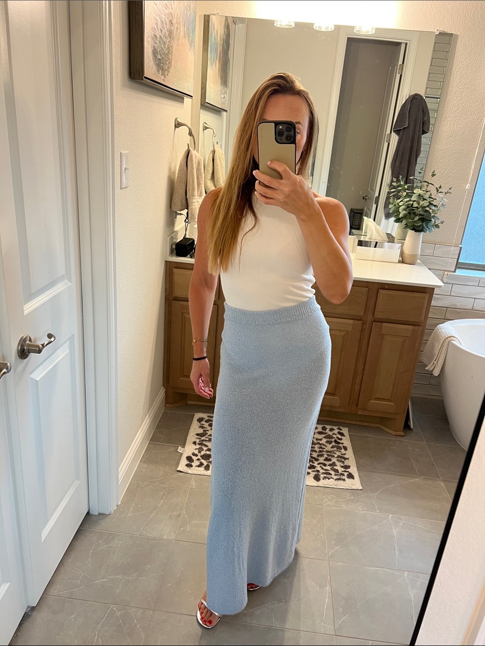 Slit maxi skirt